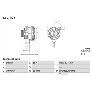 Bosch Lichtmaschine 75A 0986049111 Smart Cabrio City-Coupe Crossblade Fortwo Roadster