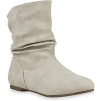 VAN HILL 902283 Schlupfboots Damen Schlupfstiefel Leder-Optik Stiefeletten Bequeme