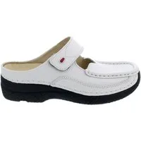 WOLKY Wolky Roll-Slipper Clog, Printed Leather, White, 0622770-100 Clog
