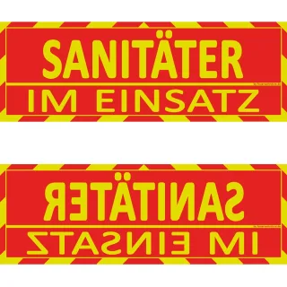 Einsatz Wendeschild WSB2 für die Sonnenblende "Sanitäter im Einsatz"  "Sanitäter im Einsatz"