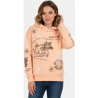 SUBLEVEL Hoodie Blumenmotiv Freizeitkleidung mit fröhlichem Statement für Damen (1-tlg) Baumwolle Normal Fit Kapuze Langarm Spruch atmungsaktiv