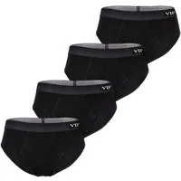 VIP Slip Premium Jersey Stretch - 4er Set - klassische Unterhosen (4-St) Unterwäsche Männer Herren Uni Baumwoll-Mix (95% Baumwolle) 4-Pack