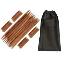 relaxdays Kreativset 75-tlg. Nadelspiel aus Bambus mit Tasche