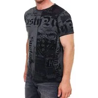 R-NEAL T-Shirt Streetwear Rocker T-Shirt mit Absoluten Blickfang All Over Skull Print