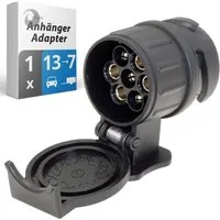 valonic valonic - KFZ Adapter 13 auf 7 pol Anhänger-Adapter 13pol zu 7pol, Auto zu Hänger - Adapter kurz für Pkw, Kfz und LKW, Adapterstück