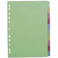 Otto Office Nature Aktenordner, Register 10-tlg., blanko pastellfarben, DIN A4, Karton