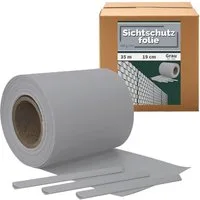 Kingpower Sichtschutzstreifen Sichtschutz PVC Sichtschutzstreifen für Doppelstabmatten Zaun Grau 35m