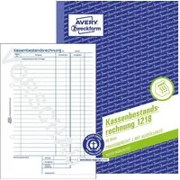 Avery Zweckform Formularblock 1218 1218 Kassenbestandsrechnung Recycling - A5, MP, BP, 50 Originale
