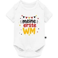 Spreadshirt Kurzarmbody Meine Erste WM Deutschland Fan Kurzarm Tages Baby Body (1-tlg)