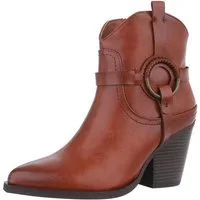 Ital-Design Damen Cowboyboots Western Westernstiefelette (88577596) Blockabsatz Stiefeletten in Camel