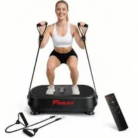 FunLife Vibrationsplatte Bluetooth-Musik & 5 Trainingsprogramme, 200 W, 120 Intensitätsstufen, (Einzelgerät, Ganzkörpertraining), Fernbedienung · Trainingsbänder inklusive
