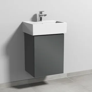 Sanipa 3way Waschtischunterbau zu Duravit Vero Air Waschtisch mit 1 Tür, Anthrazit-Glanz SF43079