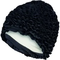 Fashy Badekappe Fashy - Badehaube Badekappe Rüschenbadehaube Rüschen Damen Schwarz