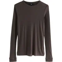 Next Shirtbluse Transparentes Langarmoberteil, Rundhalsausschnitt (1-tlg)