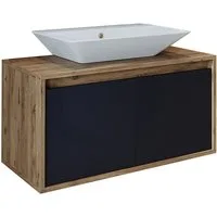 Roomart Badmöbel-Set ATLANTIC 85 cm, opt: mit Keramik-Aufsatzbecken in 4 Farben, (Badezimmermöbel ATLANTIC 85cm in 4 Farben Unterschrank)