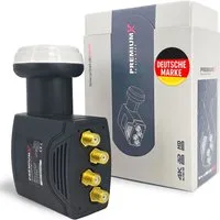 PremiumX Deluxe Quad LNB PLL SAT für 4 Teilnehmer DVB-S2 HD UHD 4K Monoblock-LNB