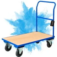 PROREGAL® Transportwagen Handwagen Materialwagen HxBxL 102x60x98cm Traglast 450kg, Transporthilfe Rollwagen robuster Stahlrahmen