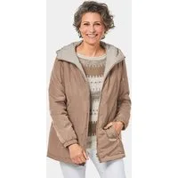 GOLDNER Allwetterjacke Wattierte Freizeitjacke mit Kapuze Unifarbenes Design, variabler Kragen, flexibler Bundabschluss