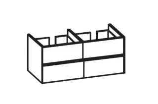 Artiqua 116 Waschtischunterschrank, Quarzgrau Matt Select, 116-WU4L-AC09-7163-173 116-WU4L-AC09-7163-173