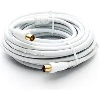PremiumX 20m TV Antennenkabel IEC-Anschlusskabel mit Mantelstromfilter Weiß TV-Kabel