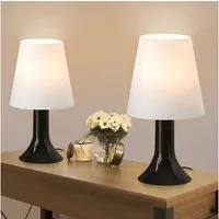 ZMH Tischleuchte mit Kabel - E14 Tischlampe 2ER Set Kleine Whonzimmerlampe Nachttisch, Einfache Installation, ohne Leuchtmittel, Moderne Landhausstil für Esstisch Schlafzimmer