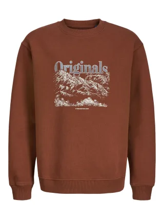 JACK&JONES - JOREATON SWEAT CREW NECK JNR brandy brown - Gr. - 176