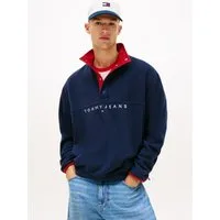 Tommy Jeans Fleecepullover RRELAXED POP LINEAR MOCK POLAR FLEECE Relaxed fit mit Stehkragen