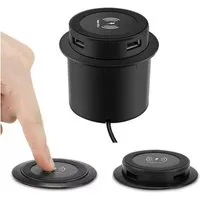 POPOLIC 18W Ladegerät Wireless Charger Versenkbare Wireless Charger Induktions-Ladegerät (1-tlg., Wireless Charger SCHNELL Ladegerät Tischsteckdose Einbausteckdose, Schreibtisch-Einbausteckdose versenkbar)