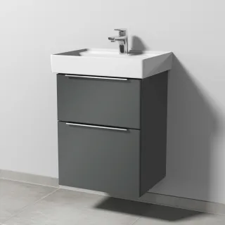 Sanipa 3way Waschtischunterbau zu Villeroy & Boch Collaro Waschtisch mit 2 Auszügen, Anthrazit-Glanz UF83279