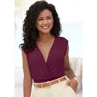 LASCANA Shirttop mit dezenten Raffungen an der Schulter, elastisches Damentop