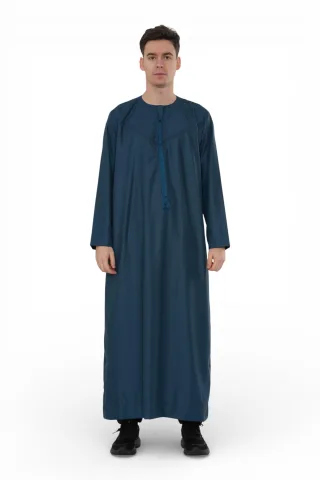 Herren Ramadan Eid Blaue marokkanische Jubba Robe Djellaba Thobe – TT-008