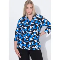 Ulla Popken T-Shirt Shirt grafischer Druck Kelchkragen 3/4-Arm