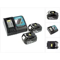 Makita Power Source Kit Li 18V mit 2x BL1850B Akku 5,0Ah + DC18RC Ladegerät Akkupacks