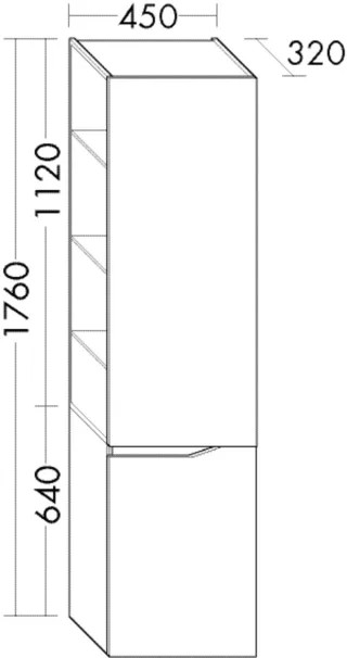 Burgbad Hochschrank Sinea 3.0Lack Hochglanz 1760x450x340 Schwarz Hochglanz, SHFF045RF7359 SHFF045RF7359
