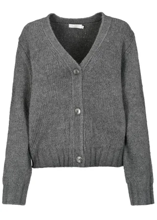 CLARINA - V-Cardigan, 1/1 Arm, uni flanell mel. - Gr. - 38