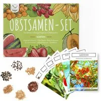HappySeed Blumensamen Obst Samen Set mit 6 exotischen Sorten für deinen eigenen Obstgarten, Saatgut