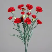 Kunstblumenstrauß Künstlicher Nelken Blumenstrauß, Rot, 50 cm Länge, mucPlants