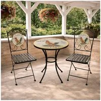 HTI-Living Garten-Essgruppe Tisch und 2 Stühle Celia Hahn, (Set, 3-tlg., 1 Tisch 2 Stühle), Sitzgruppe Essgruppe Balkonset