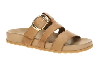 Paul Green Damen Pantoletten 6171-019 PG 6171 Sahara Braun Echtleder Klettver...