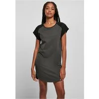 URBAN CLASSICS Sweatkleid Ladies Contrast Raglan Tee Dress XS bis 5XL