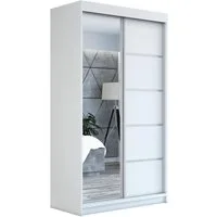 A&J MöbelLand GmbH Schiebetürenschrank GAPI mit Spiegel (TOP ANGEBOT! Geräumiger Schrank mit viel Stauraum:6 Regalen und 1 Kleiderstange – -ideal zur Aufbewahrung von Kleidung und Accessoires. TOP PRODUKT! Farbe und Größe (120 cm, 160 cm, 180 cm) zur