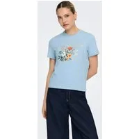 ONLY Kurzarmshirt ONLAMBERDINE S/S PRINT TOP BOX JRS Baumwolle, regular fit, Rundhals