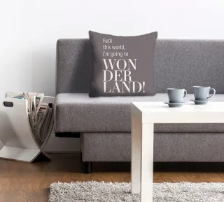 queence Dekokissen "Wonderland" mit Schriftzug, Kissenhülle ohne Füllung, 1 Stück