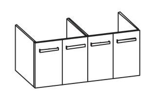 Artiqua 413 Waschtischunterschrank für iCon 124120 Stahlgrau, 413-WU4T-K05-7142-88 413-WU4T-K05-7142-88
