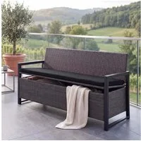 MCW Sitzbank MCW-F39-3, Staufach inkl. wasserabweisendem Bezug, Kissenbezug mit Reißverschluss