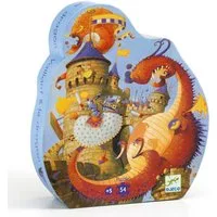 DJECO Rahmenpuzzle in einer Silhouetten-Box, 54 Puzzleteile, Silhouetten-Box