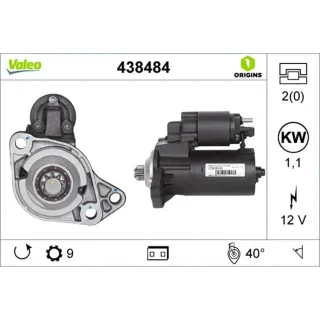 Valeo Starter 1,1 kW Audi Ford Seat Skoda VW 438484