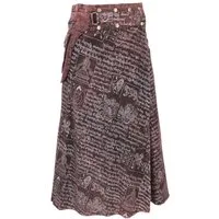 Guru-Shop Minirock Wickelrock, langer Rock mit Druckknöpfen, Boho.. alternative Bekleidung