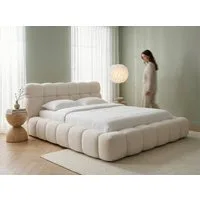 wonello Polsterbett Mira XL (das Original), Bett mit Bettkasten und Lattenrost – eleganter Boucle-Stoff