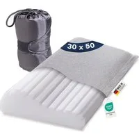 Sympathica Nackenstützkissen Reisekissen orthopädisches Nackenstützkissen Sympathica mit Tasche, Füllung: Viscoelastischer Memoryschaum, Bezug: Baumwolle, Rückenschläfer, Seitenschläfer, Druckentlastende Stützfunktion